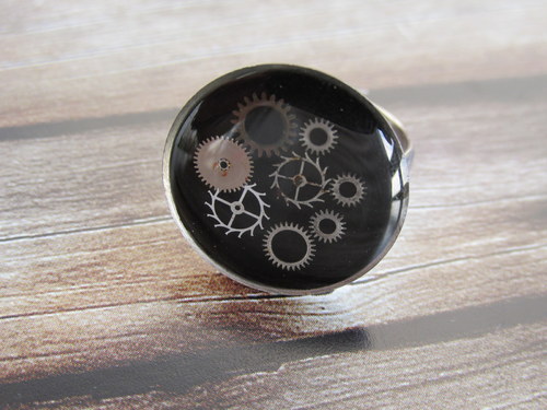 Prsten Steampunkový černý — foto 2