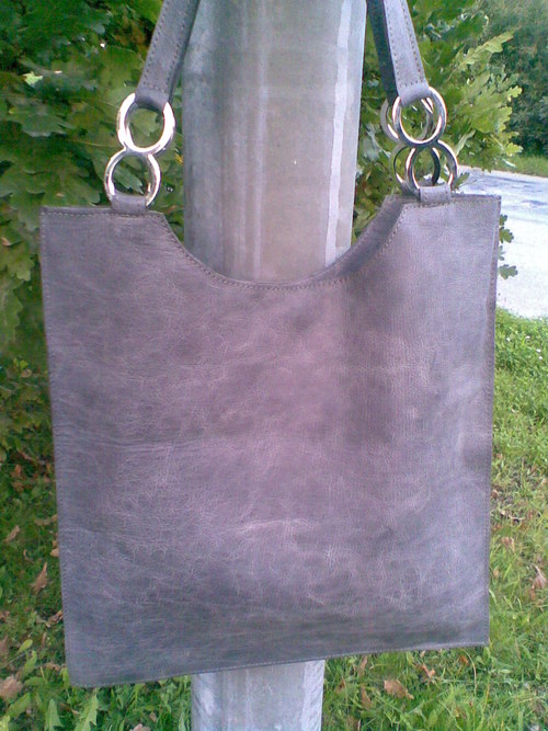 Kožená kabelka - "grigio" — foto 2