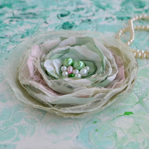 Brož - Mentolka - Shabby Chic — foto 3