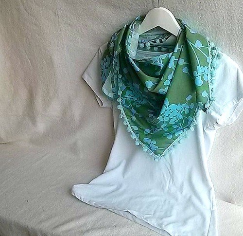 Šátek Linda v modré SLEVA — foto 2