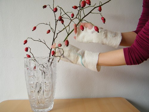 Srdce nebeské - bezprstové rukavice — foto 2