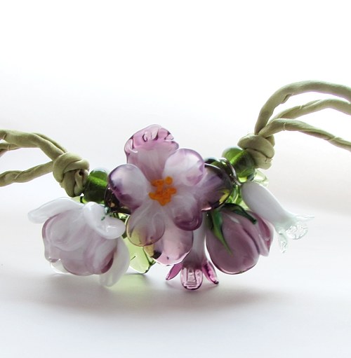 "Orchidea"náhrdelník,vinuté sklo@kov — foto 6