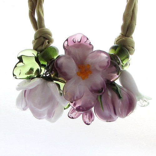 "Orchidea"náhrdelník,vinuté sklo@kov — foto 4