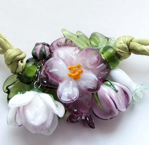 "Orchidea"náhrdelník,vinuté sklo@kov — foto 3
