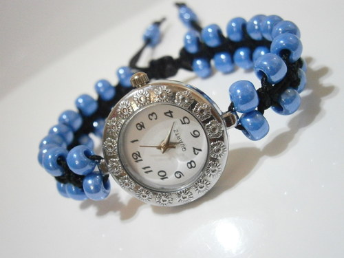 Modré hodinky (shamballa/makramé) *SLEVA* — foto 3