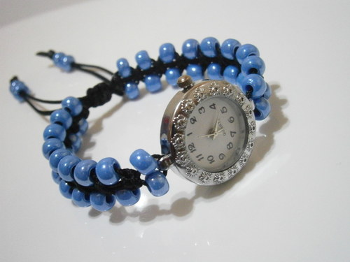 Modré hodinky (shamballa/makramé) *SLEVA* — foto 4