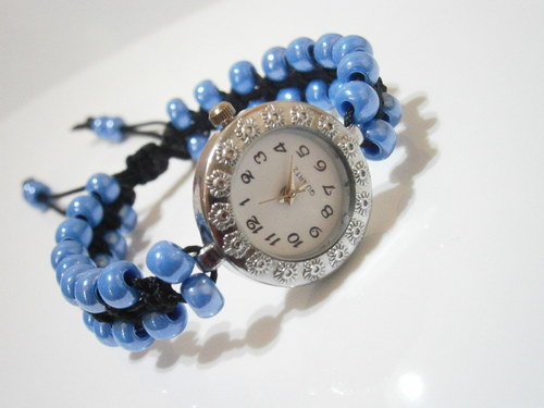 Modré hodinky (shamballa/makramé) *SLEVA* — foto 5