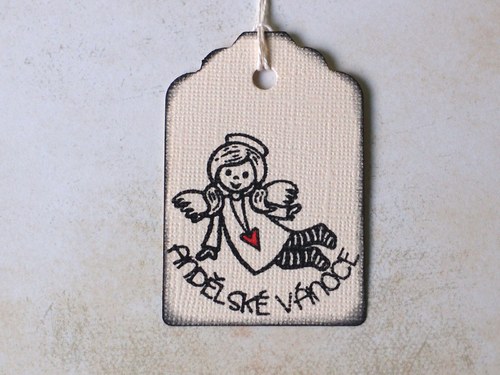 Vánoční visačky anděl sada 6ks — foto 2