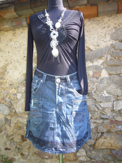 Denim sukně - " Womanka Punk" — foto 6