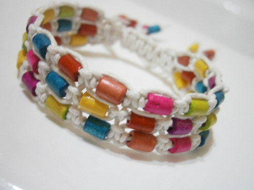 Barevný trojitý náramek (shamballa) — foto 3