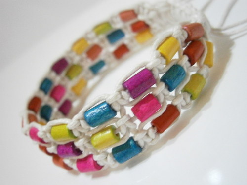 Barevný trojitý náramek (shamballa) — foto 4