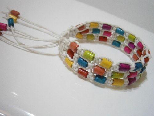 Barevný trojitý náramek (shamballa) — foto 5