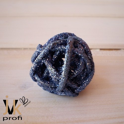Vánoční ratanová koule - modrá 3 cm — foto 3
