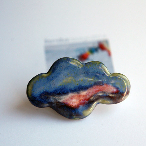 Chagallovská oblaka (porcelánová brož) — foto 4