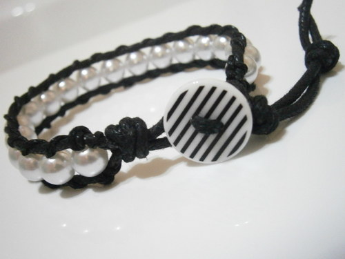 Černobílý náramek (Wrap Bracelet) — foto 4