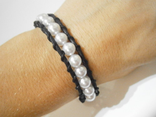 Černobílý náramek (Wrap Bracelet) — foto 5