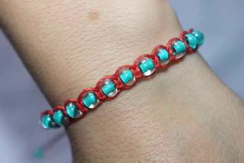 Náramek makramé/shamballa — foto 4