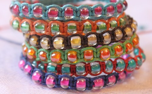 Náramek makramé/shamballa — foto 6