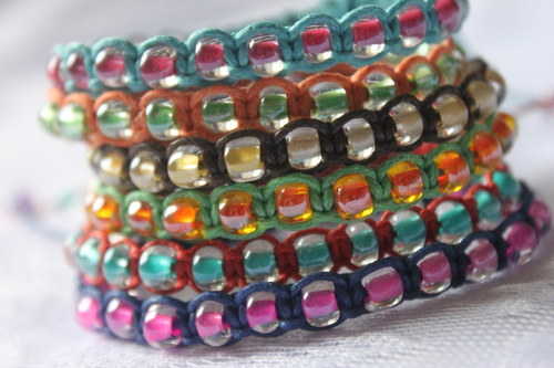 Náramek makramé/shamballa — foto 6