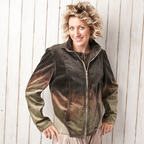Sametová bunda "biker" - vel. XL — foto 2