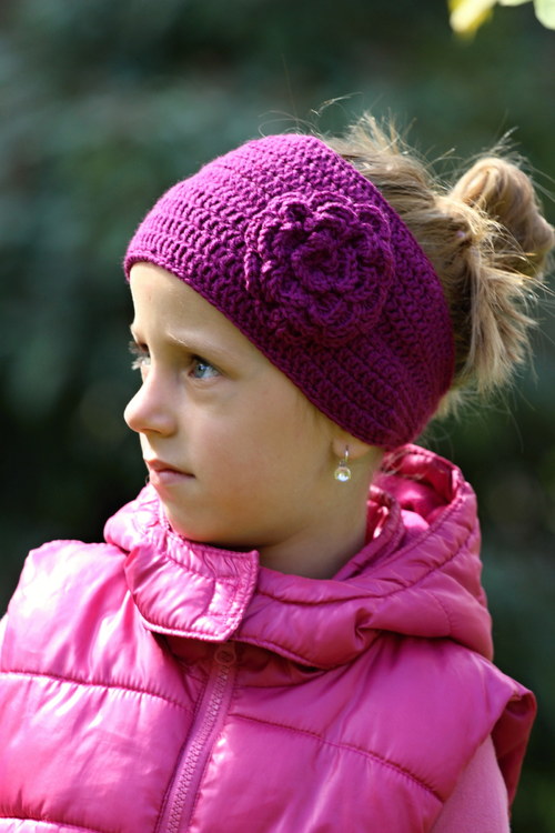 Háčkovaná jarní či podzimní čelenka — foto 3