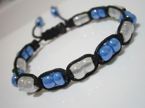 Shamballa náramek modrobílý — foto 2