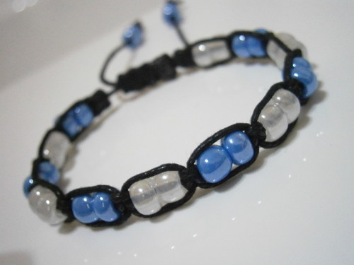Shamballa náramek modrobílý — foto 3