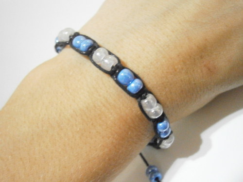 Shamballa náramek modrobílý — foto 5