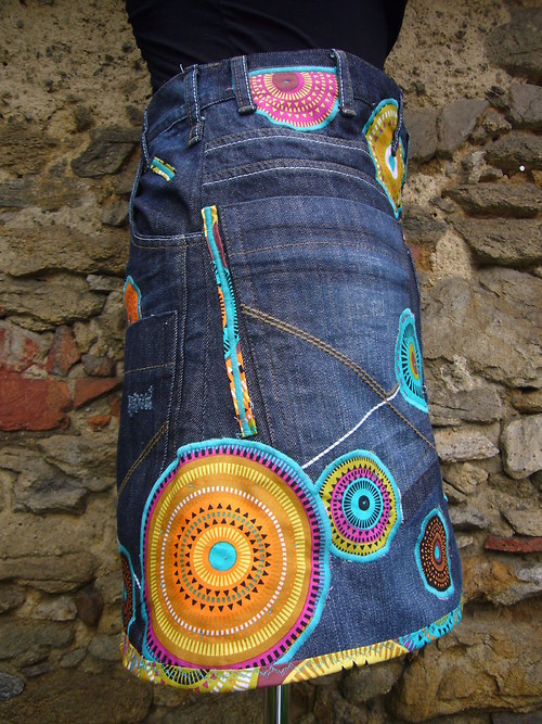 Denim sukně " Mandala" - Dark Blue - Objednávka — foto 5