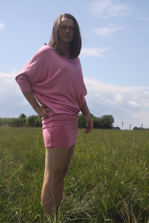 Netopýří tričko-mikina růžová — foto 5