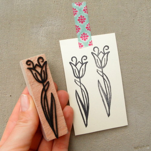 Štíhlý tulipán - razítko 2 x 8 cm — foto 2