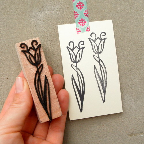 Štíhlý tulipán - razítko 2 x 8 cm — foto 3