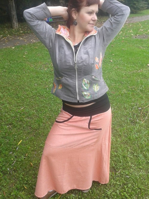 Bavlněná sukně dlouhá s kapsou — foto 2