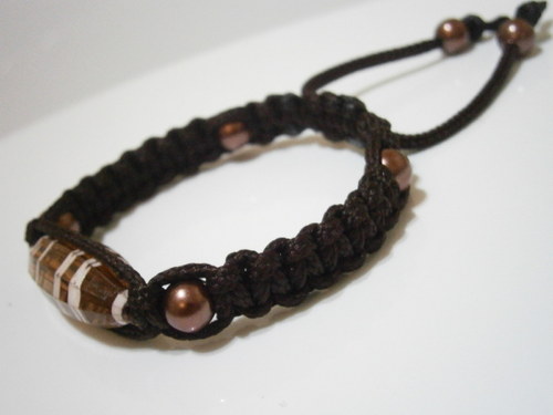 Shamballa náramek hnědý — foto 3