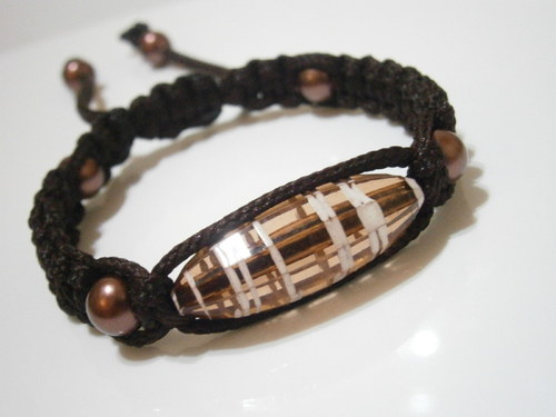 Shamballa náramek hnědý — foto 4