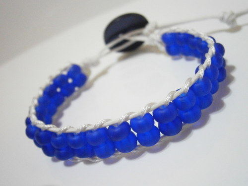 Modro-bílý náramek (Wrap Bracelet) — foto 2