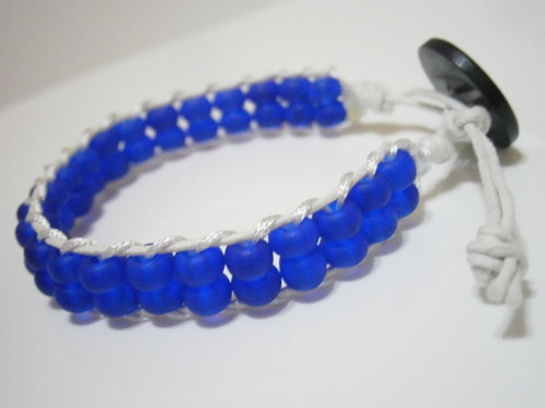 Modro-bílý náramek (Wrap Bracelet) — foto 5