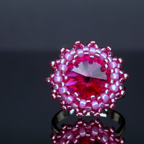 Něžné Fuchsie - Swarovski...prsten... — foto 2