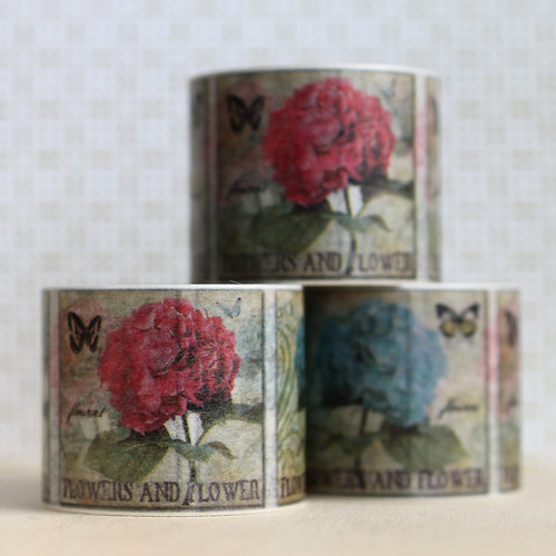Washi páska Hortenzie 5 m x 3 cm — foto 2