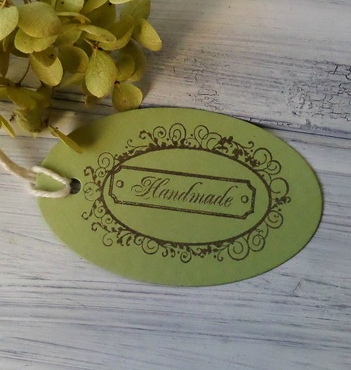 Hand made visačky..oválek sv. zelená — foto 4