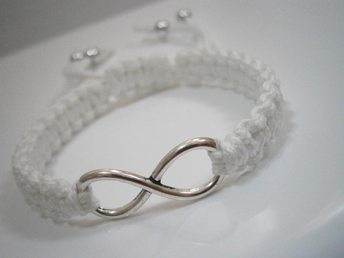 Infinity náramek bílý (Shamballa) — foto 2