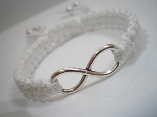 Infinity náramek bílý (Shamballa) — foto 3