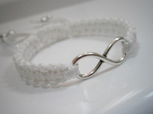 Infinity náramek bílý (Shamballa) — foto 4