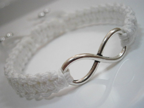 Infinity náramek bílý (Shamballa) — foto 5