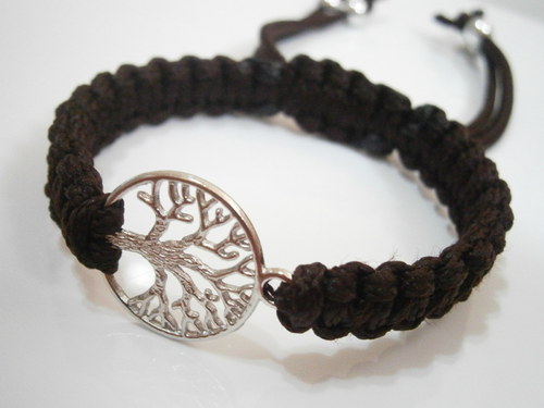 Tree náramek hnědý (macramé) — foto 3