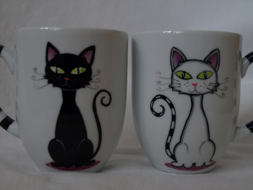 Sada hrnčekov - Black and White Cat — foto 2