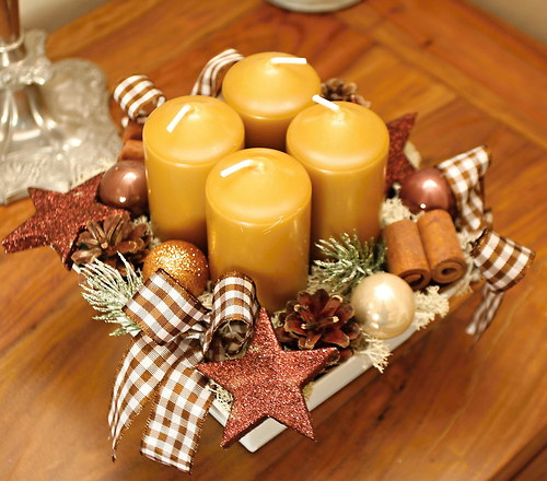 Skořicový adventní svícen — foto 2