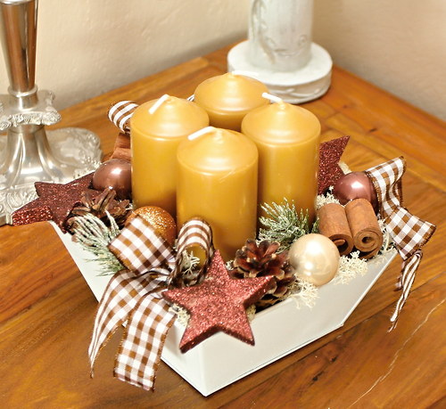 Skořicový adventní svícen — foto 3