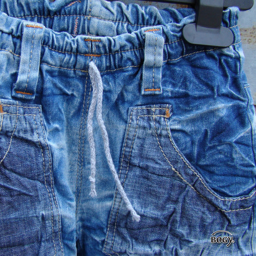 SLEVA unisex džínové kalhoty do gumy, mačkané 122 — foto 3