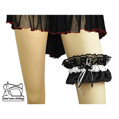 Burleskní podvazek černobílý 0565 — foto 3